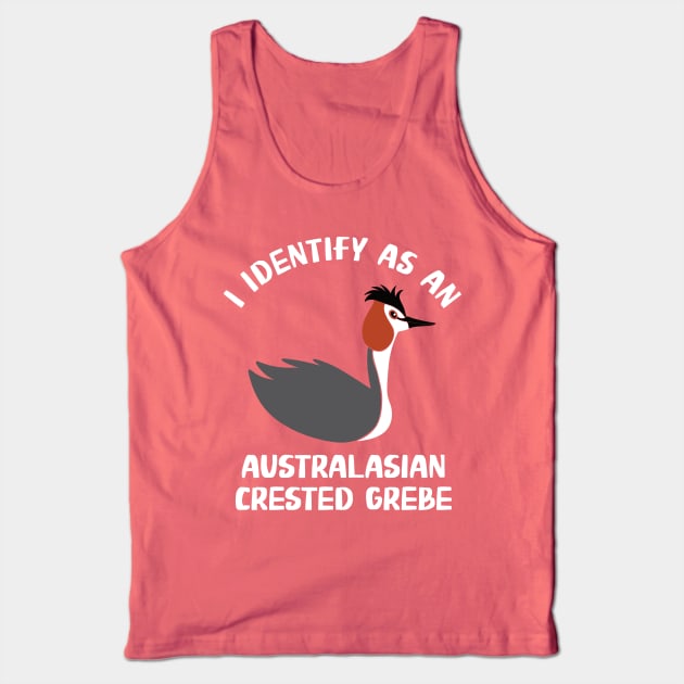 I Identify as an Australasian Crested Grebe Tank Top by Alissa Carin